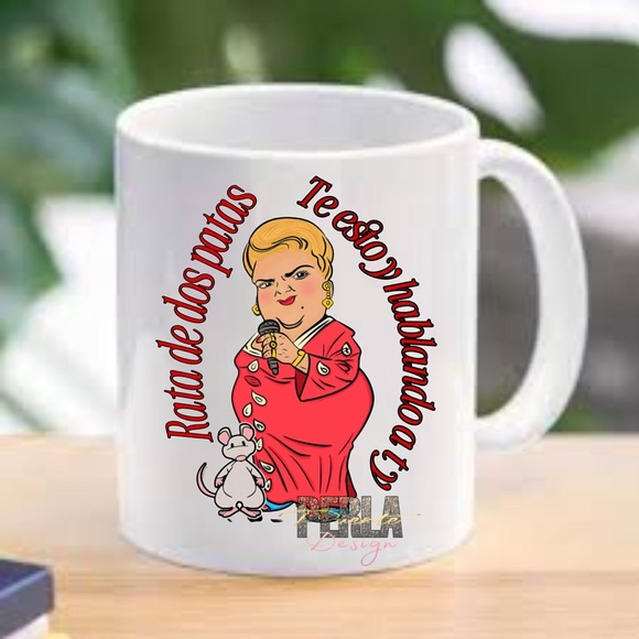 White Mug with Colorful Design - Picture 1 of 1